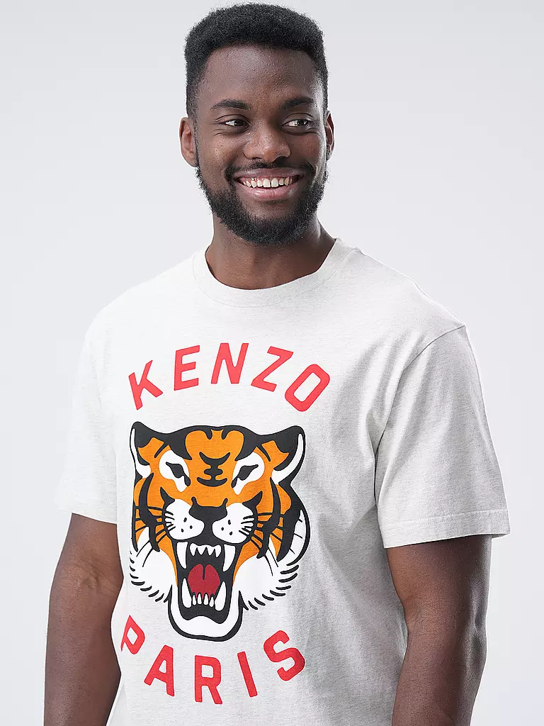 KENZO T Shirt LUCKY TIGER hellgrau